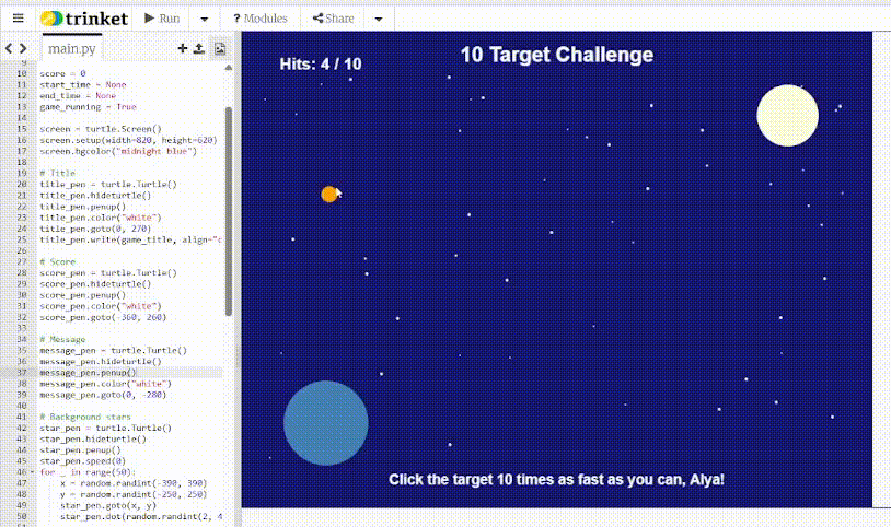 Christine's Python game project